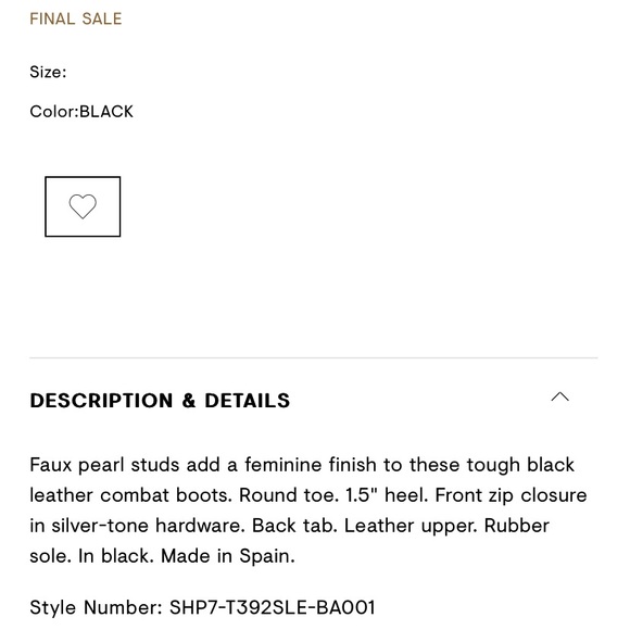 “Phillip Lim” Hayett lug sole zipper boot with pearls; size 36 1/2 (6.5) - Picture 13 of 14